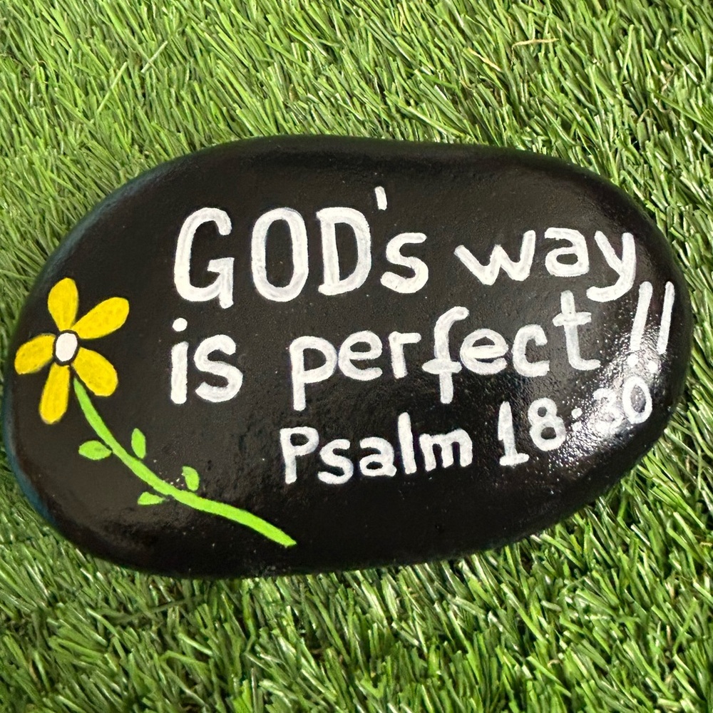 Inspirational Black Stone Decor with Yellow Flower